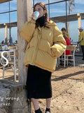Parkas com capuz feminino com bolsos grossos